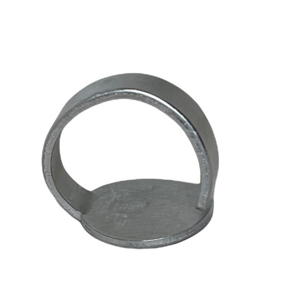 Handmade 9 stamped boho mountain silver adjustable hypoallergenic medallion ring - Picture 3 of 8